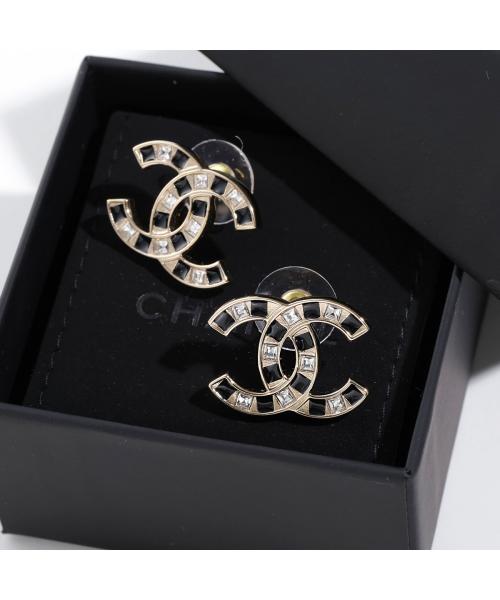 Chanel CHANEL CHANEL Earrings ABE808 B19204 rhinestone Coco Mark