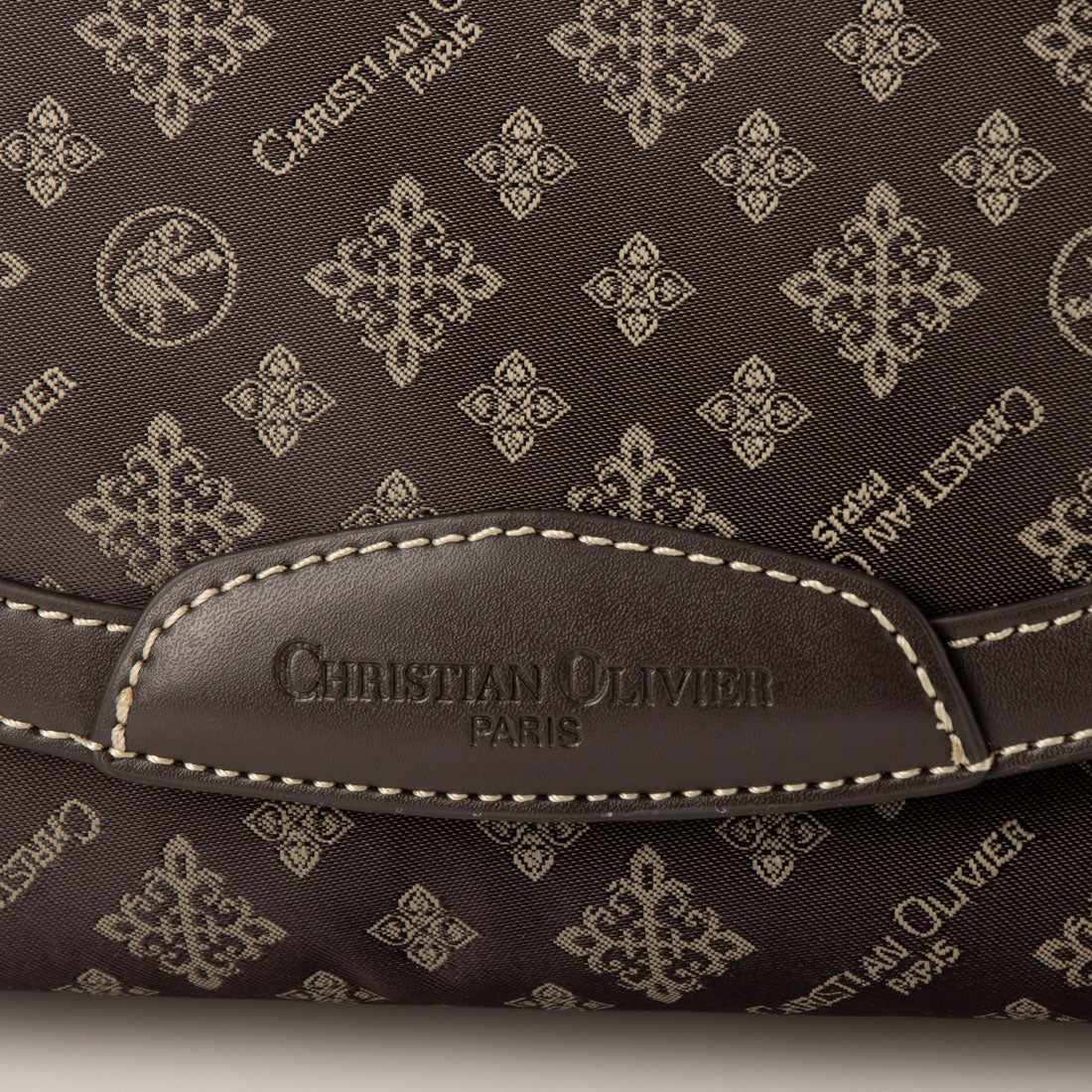 CHRISTIAN OLIVIER PARIS お財布ショルダー 2Wayハンドバッグ はっ水 モノグラム ジャガード織