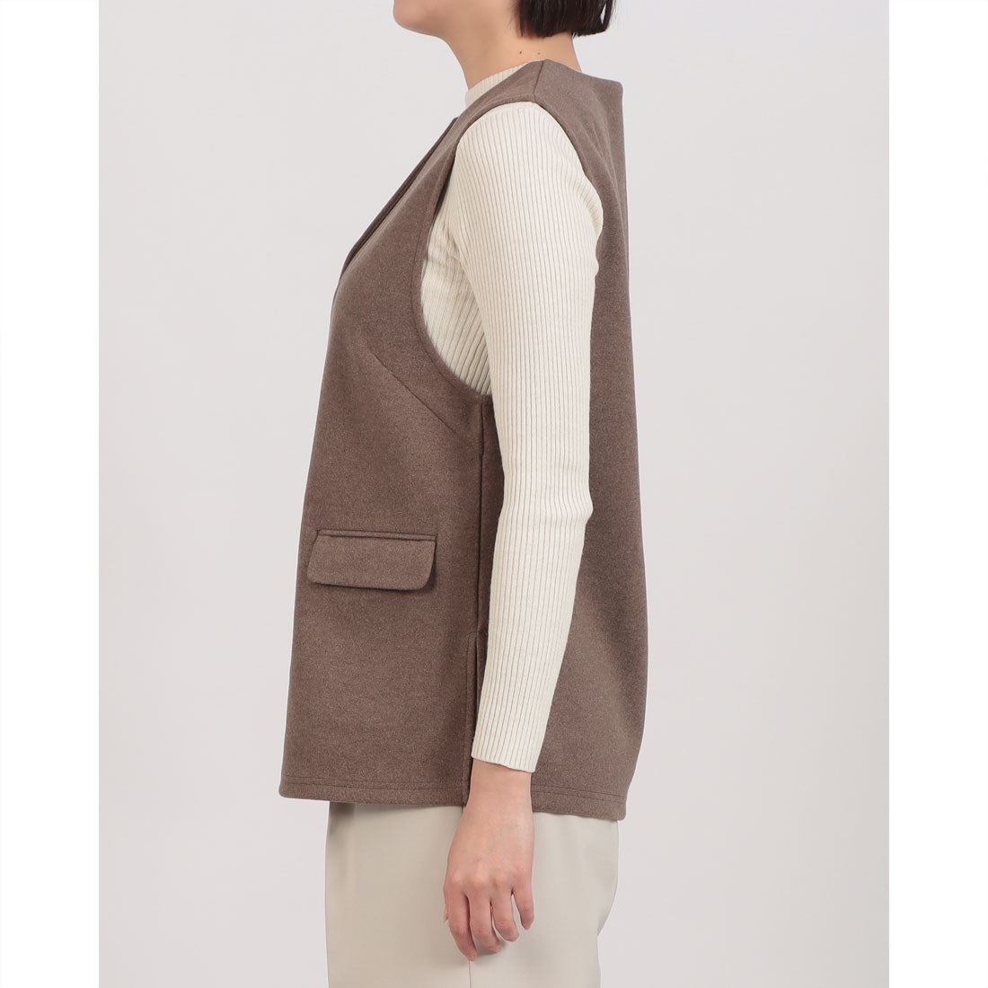 チーロ CHILLO メルトンジャージジレ (モカ) モカ