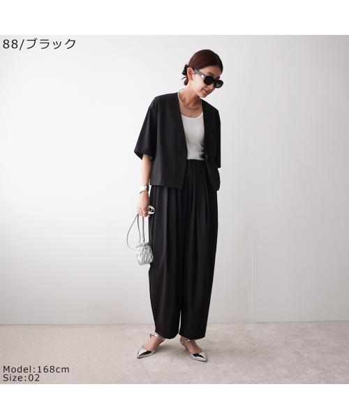 クロシェ CLOCHE CLOCHE ジャケット 84511 接触冷感 ノーカラー ショート丈 (88/ブラック) 88/ブラック