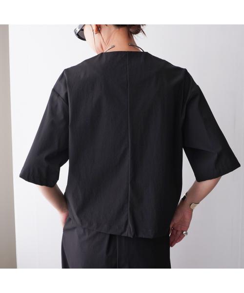 クロシェ CLOCHE CLOCHE ジャケット 84511 接触冷感 ノーカラー ショート丈 (88/ブラック) 88/ブラック
