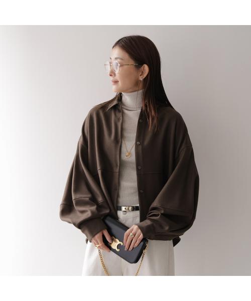 クロシェ CLOCHE CLOCHE シャツ 85639 ブラウス ボリュームスリーブ (85/ブラウン) 85/ブラウン
