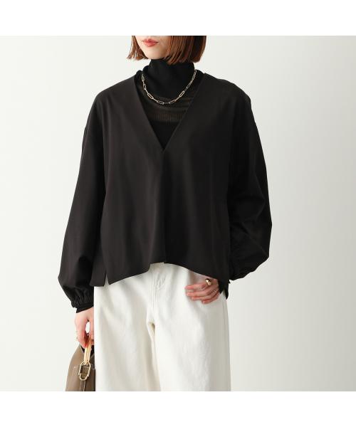 クロシェ CLOCHE CLOCHE ブラウス 85667 Vネック シアーバター ストレッチ (78/グレー) 78/グレー