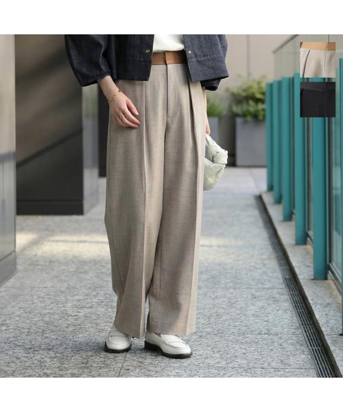 クロシェ CLOCHE CLOCHE タックパンツ 86004 ストレート (68/ネイビー) 68/ネイビー