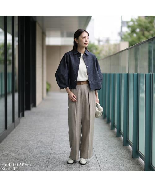 クロシェ CLOCHE CLOCHE タックパンツ 86004 ストレート (68/ネイビー) 68/ネイビー