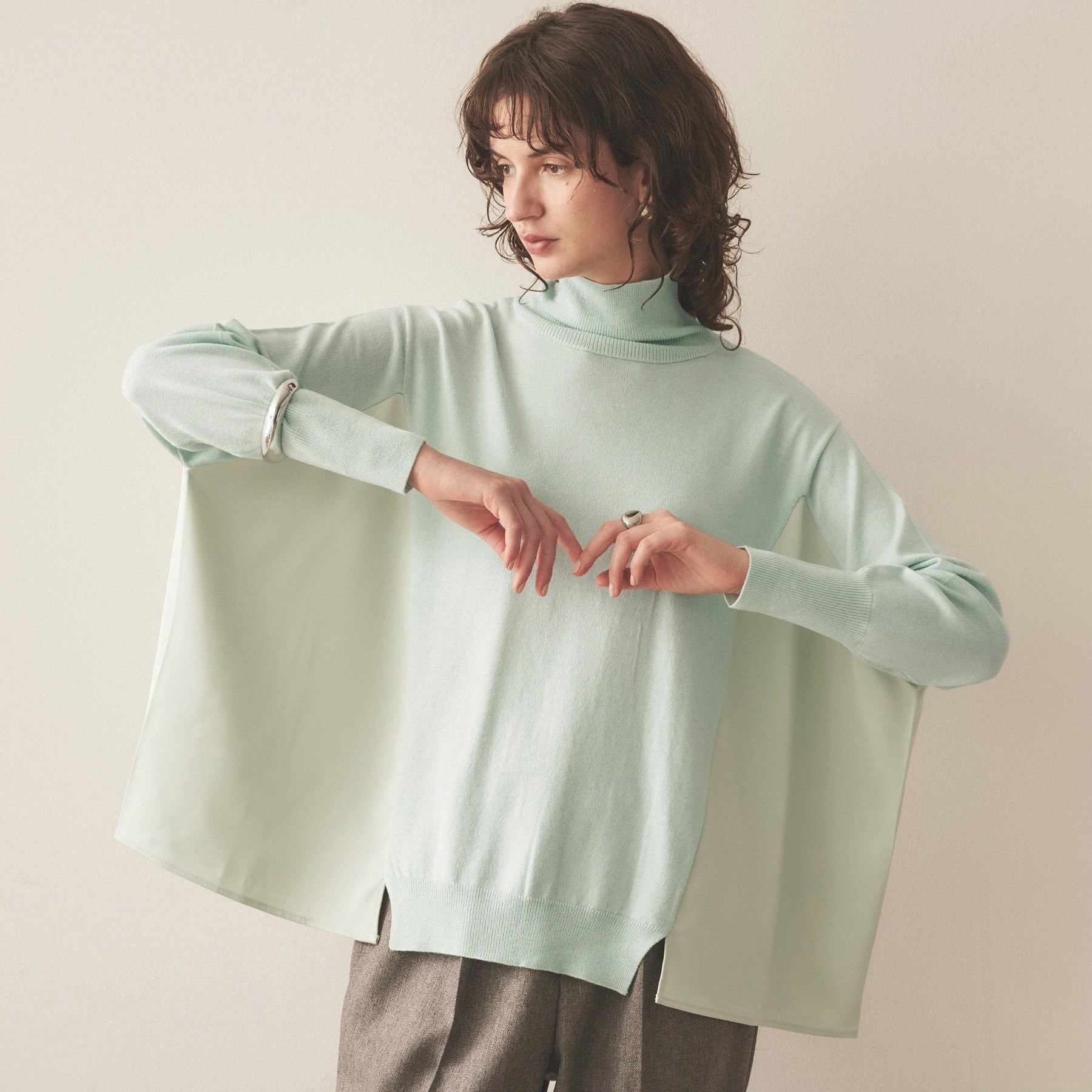 クロエンス cloenc ドッキング フレアニットプルオーバー (ブラック(019)) ブラック(019)