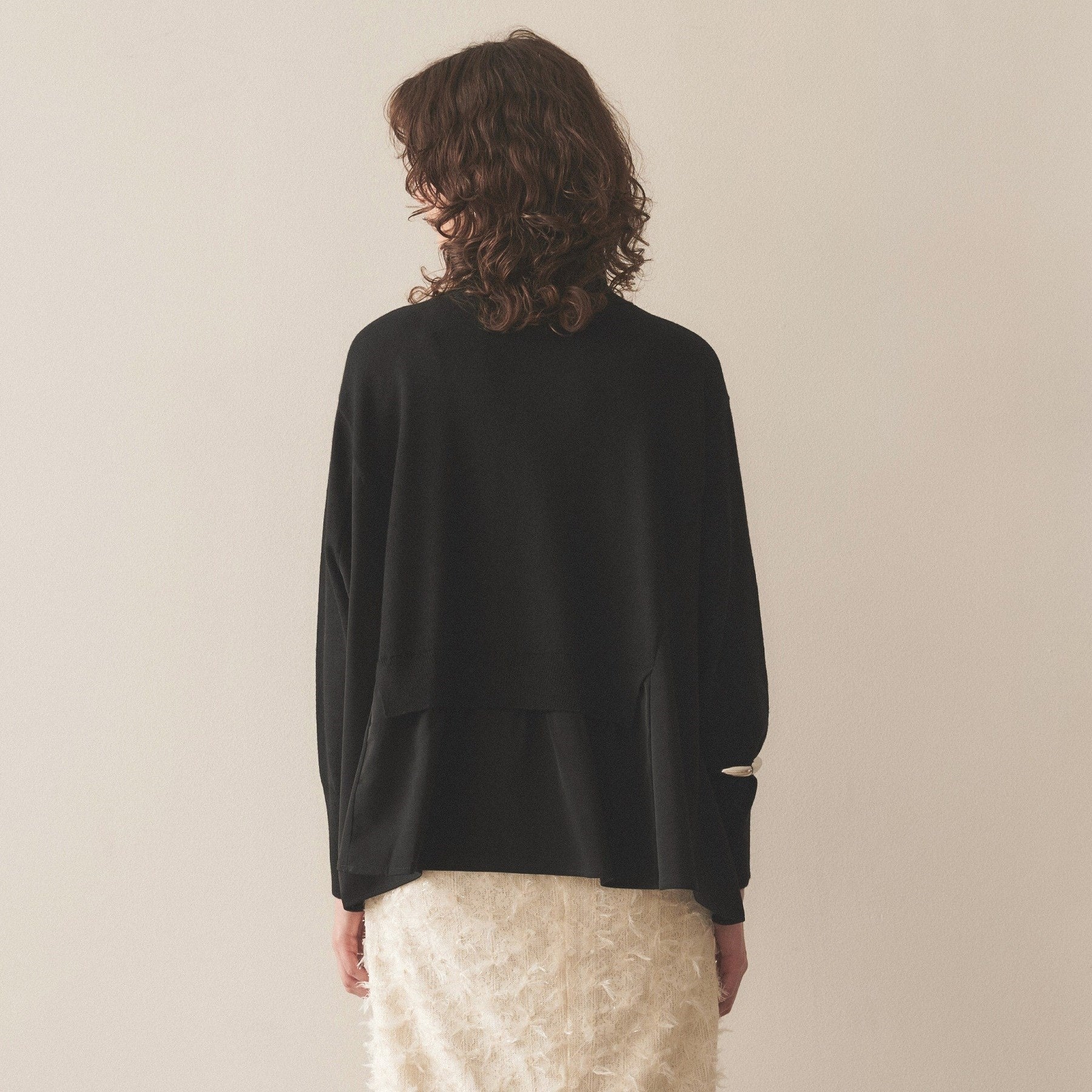 クロエンス cloenc ドッキング フレアニットプルオーバー (ブラック(019)) ブラック(019)