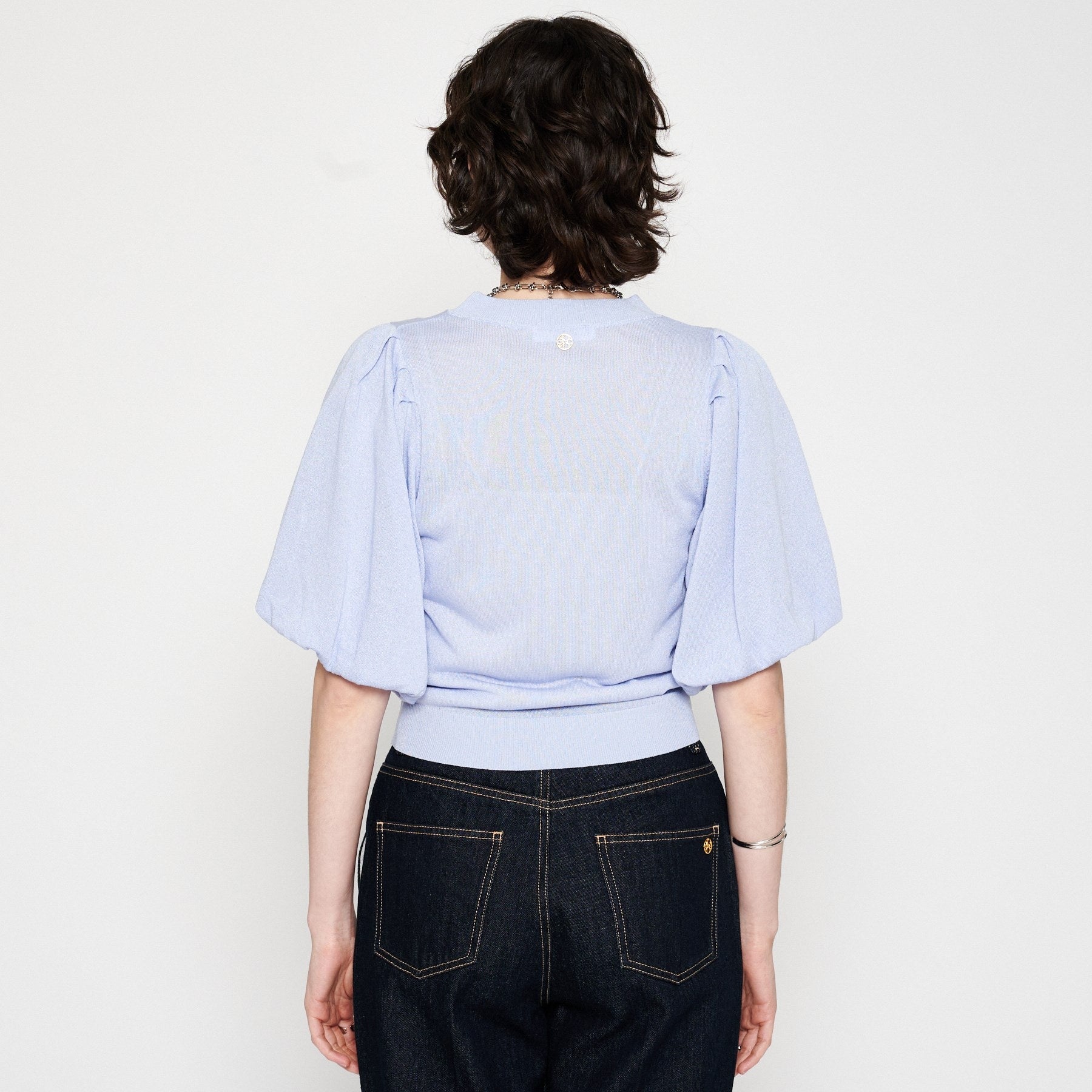 クロエンス cloenc 【手洗い可】バルーンスリーブニットプルオーバー (ラベンダー(080)) ラベンダー(080)