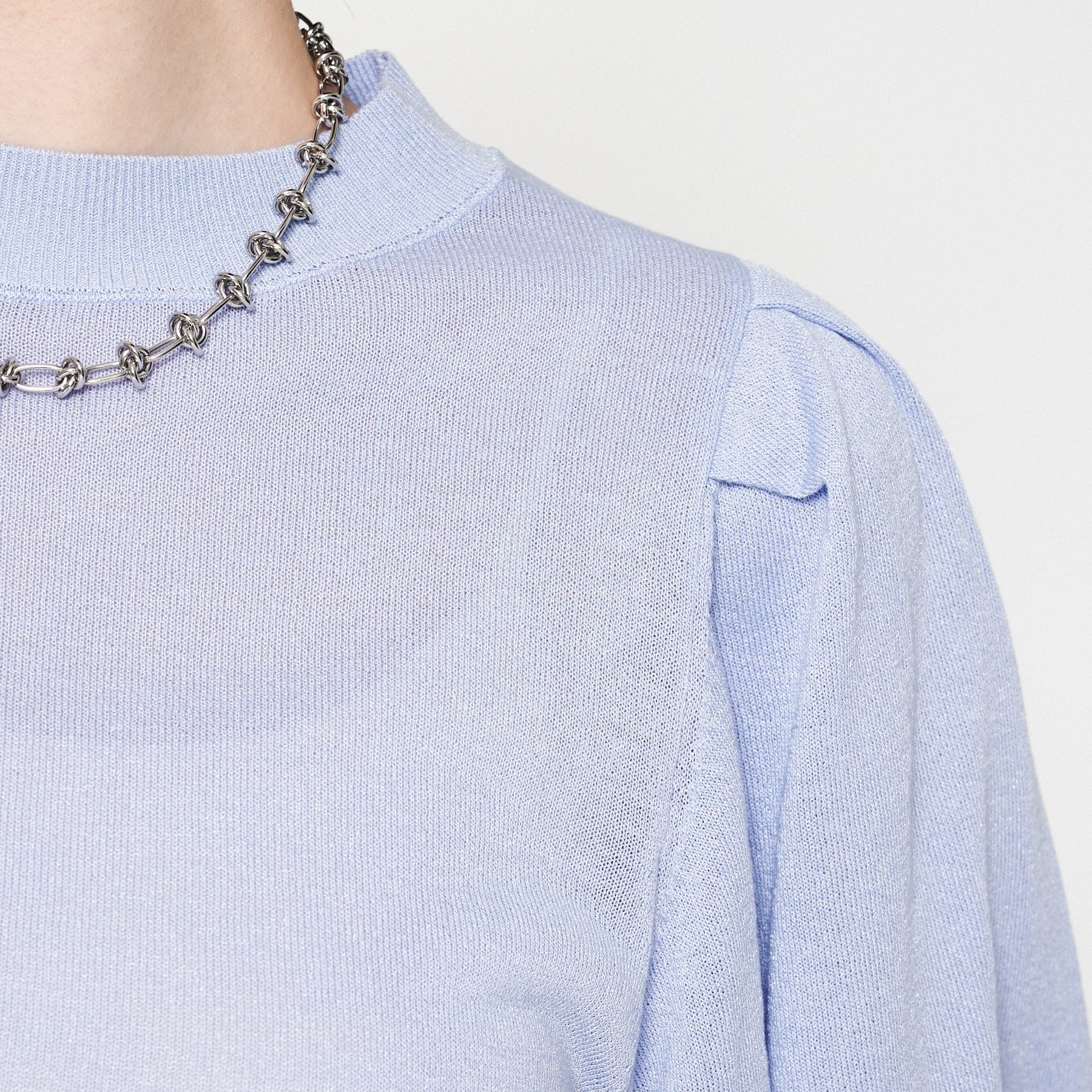 クロエンス cloenc 【手洗い可】バルーンスリーブニットプルオーバー (ラベンダー(080)) ラベンダー(080)