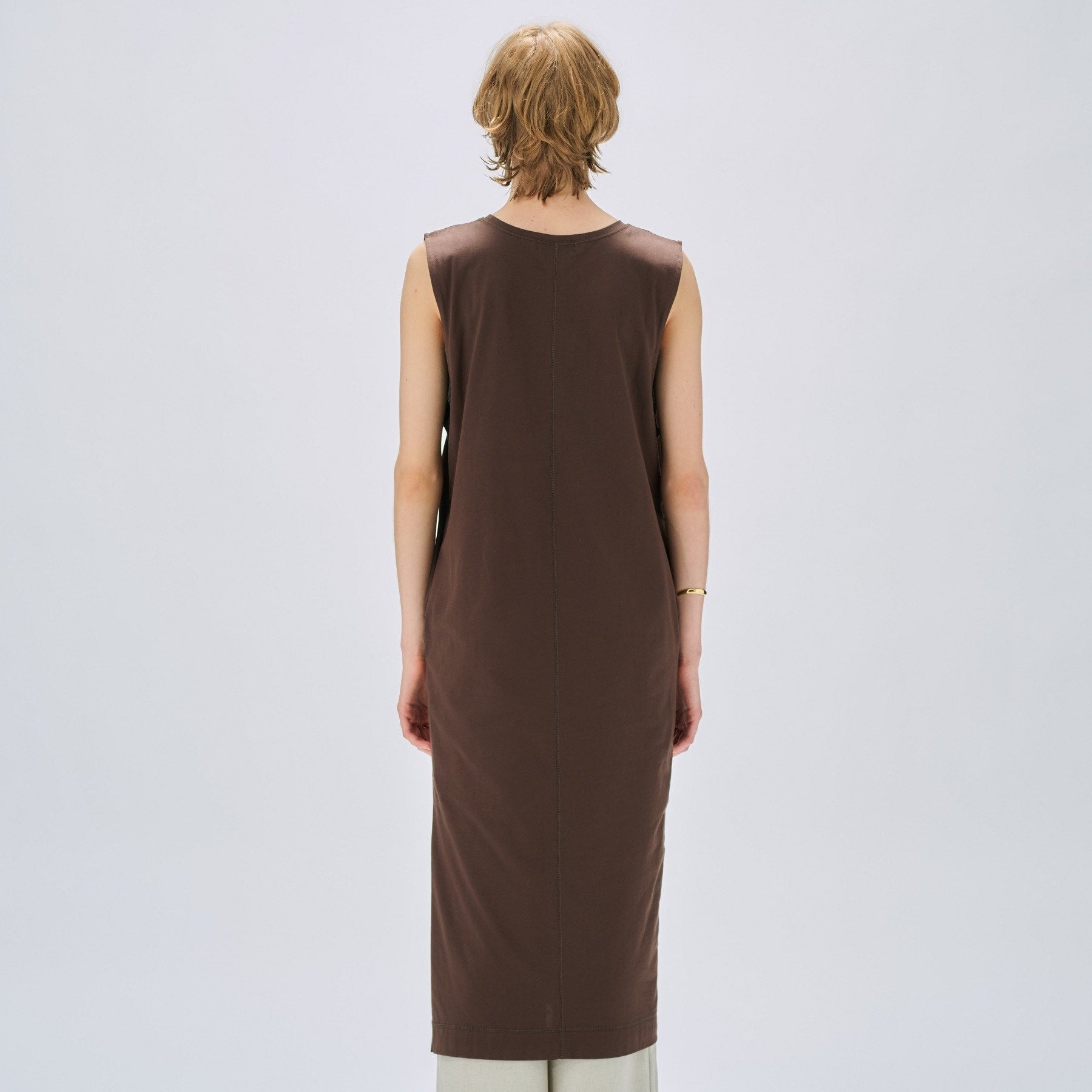 クロエンス cloenc 【UVカット/接触冷感】コットンブレンドロングカットソーワンピース (ブラウン(044)) ブラウン(044)