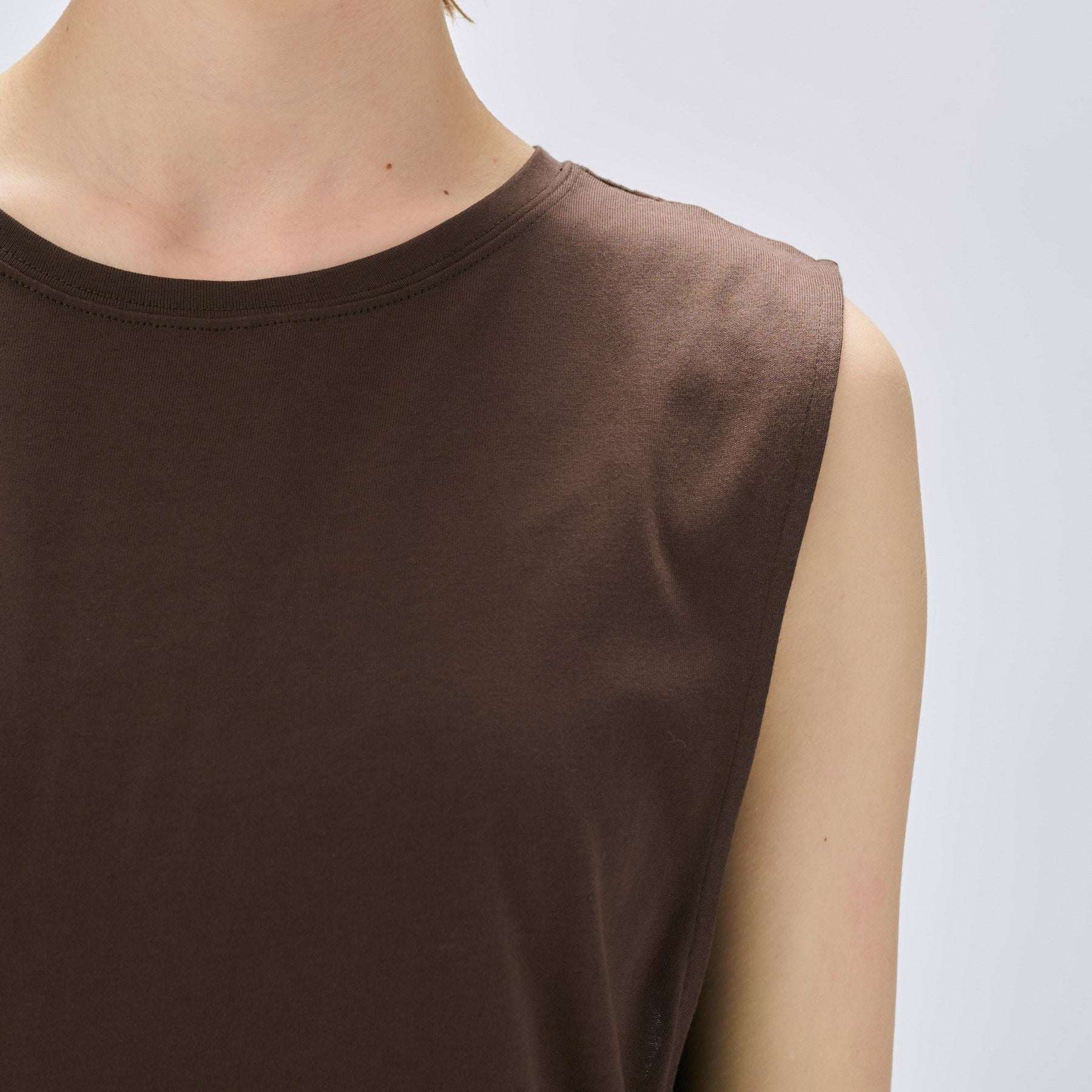 クロエンス cloenc 【UVカット/接触冷感】コットンブレンドロングカットソーワンピース (ブラウン(044)) ブラウン(044)