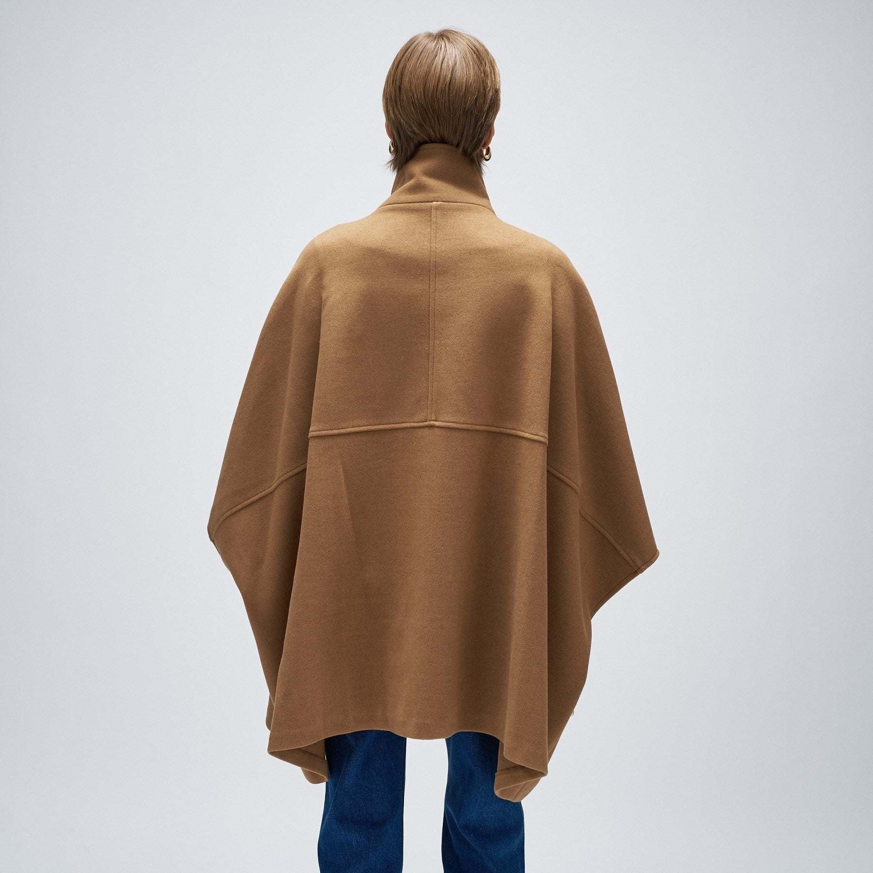 クロエンス cloenc 【手洗い可】メルトンジャージケープコートコート (ネイビー(094)) ネイビー(094)