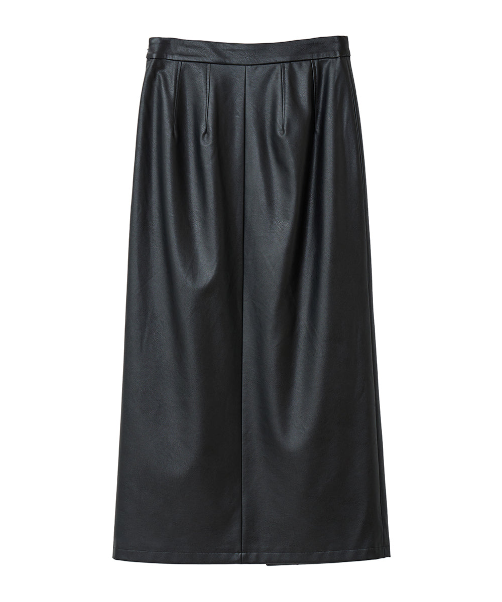 マノフ MANOF VEGAN LEATHER STRAIGHT SKIRT (BLACK) BLACK
