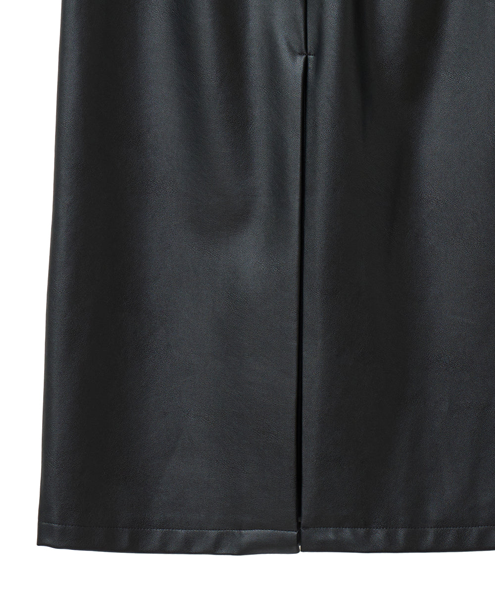 マノフ MANOF VEGAN LEATHER STRAIGHT SKIRT (BLACK) BLACK