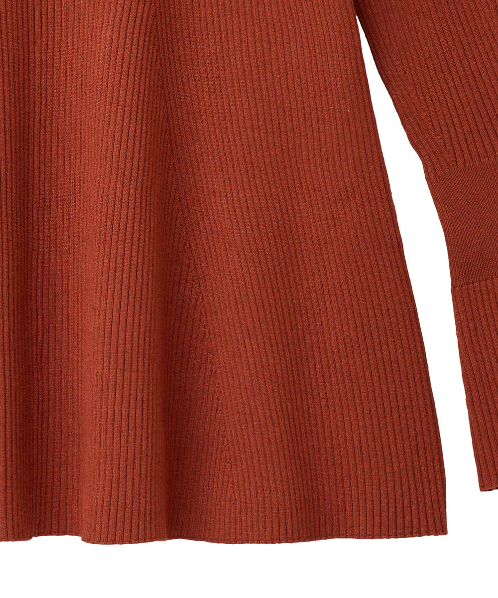 マノフ MANOF FLARE RIB KNIT TOPS (GRAY) GRAY