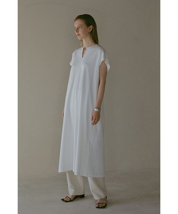 マノフ MANOF DRAPE RIBON 2WAY COMBI DRESS (WHITE) WHITE