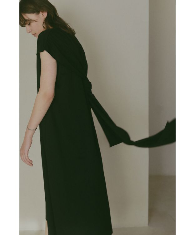 マノフ MANOF DRAPE RIBON 2WAY COMBI DRESS (BLACK) BLACK