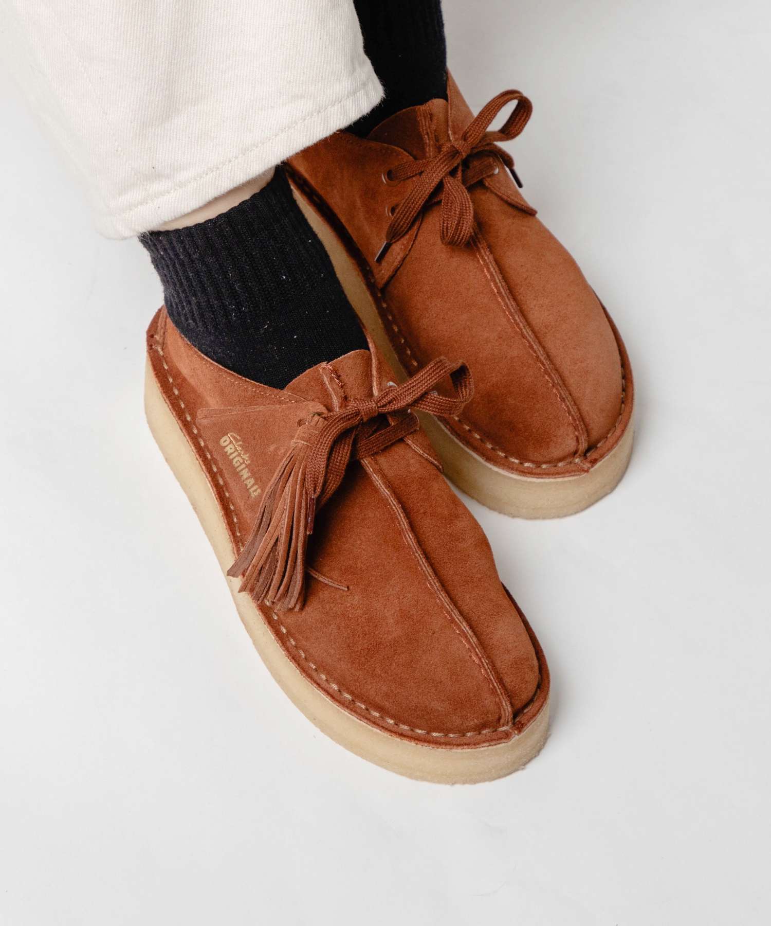 クラークス Clarks 26174019 靴子 Trek Wedge. 女士 旅行楔形 厚底 鞋帶 圓頭 麂皮