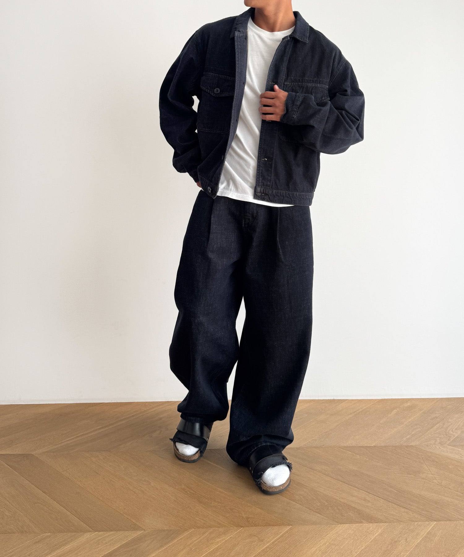 キャナルジーン CANAL JEAN choice_cnl / SEIRTAND タックデニムパンツ (インディゴ) インディゴ