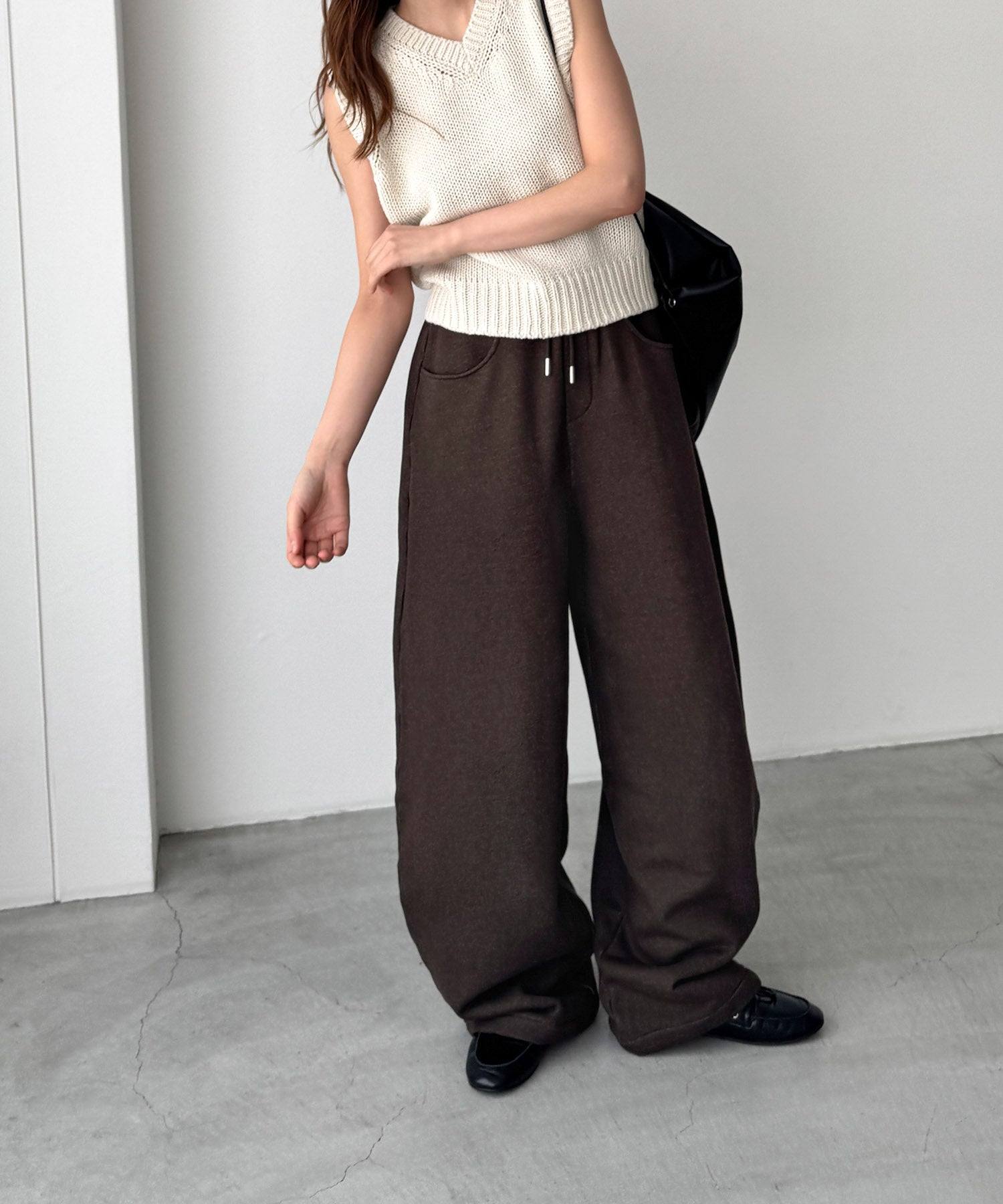 キャナルジーン CANAL JEAN choice_cnl / SEIRTAND スウェットカーブパンツ 裏起毛 (ブラウン) ブラウン