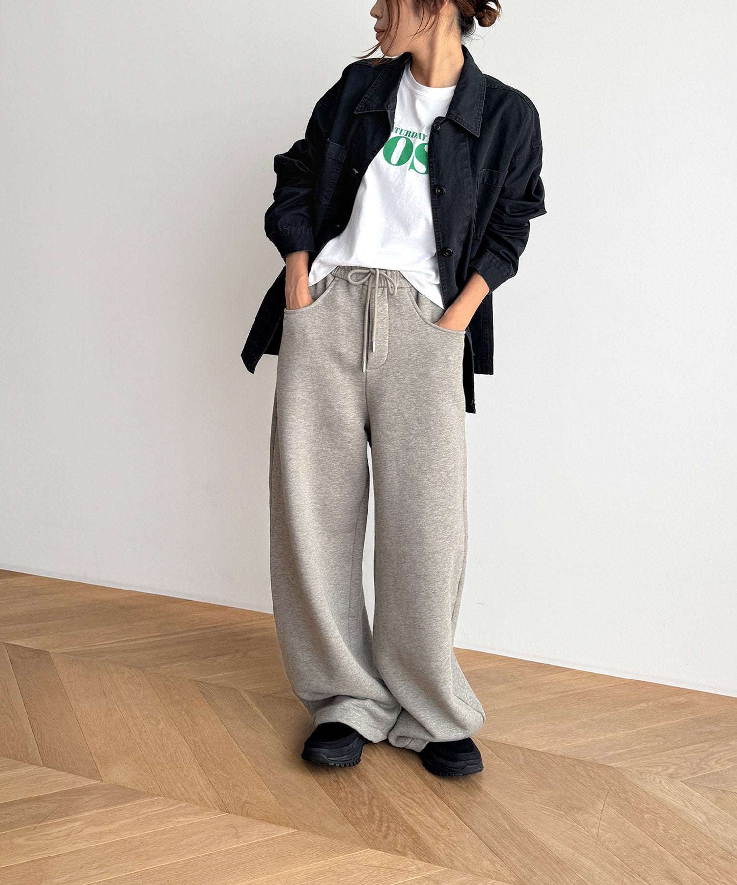 キャナルジーン CANAL JEAN choice_cnl / SEIRTAND スウェットカーブパンツ 裏起毛 (ブラウン) ブラウン