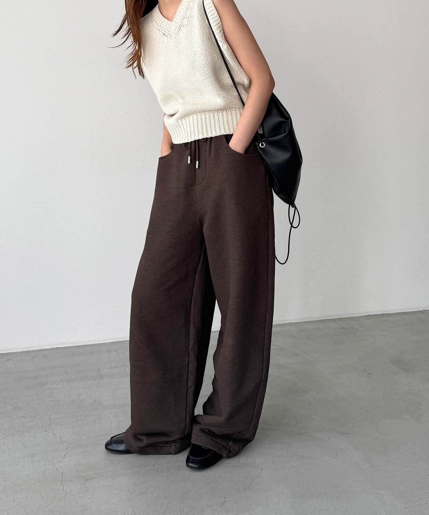 キャナルジーン CANAL JEAN choice_cnl / SEIRTAND スウェットカーブパンツ 裏起毛 (ブラウン) ブラウン