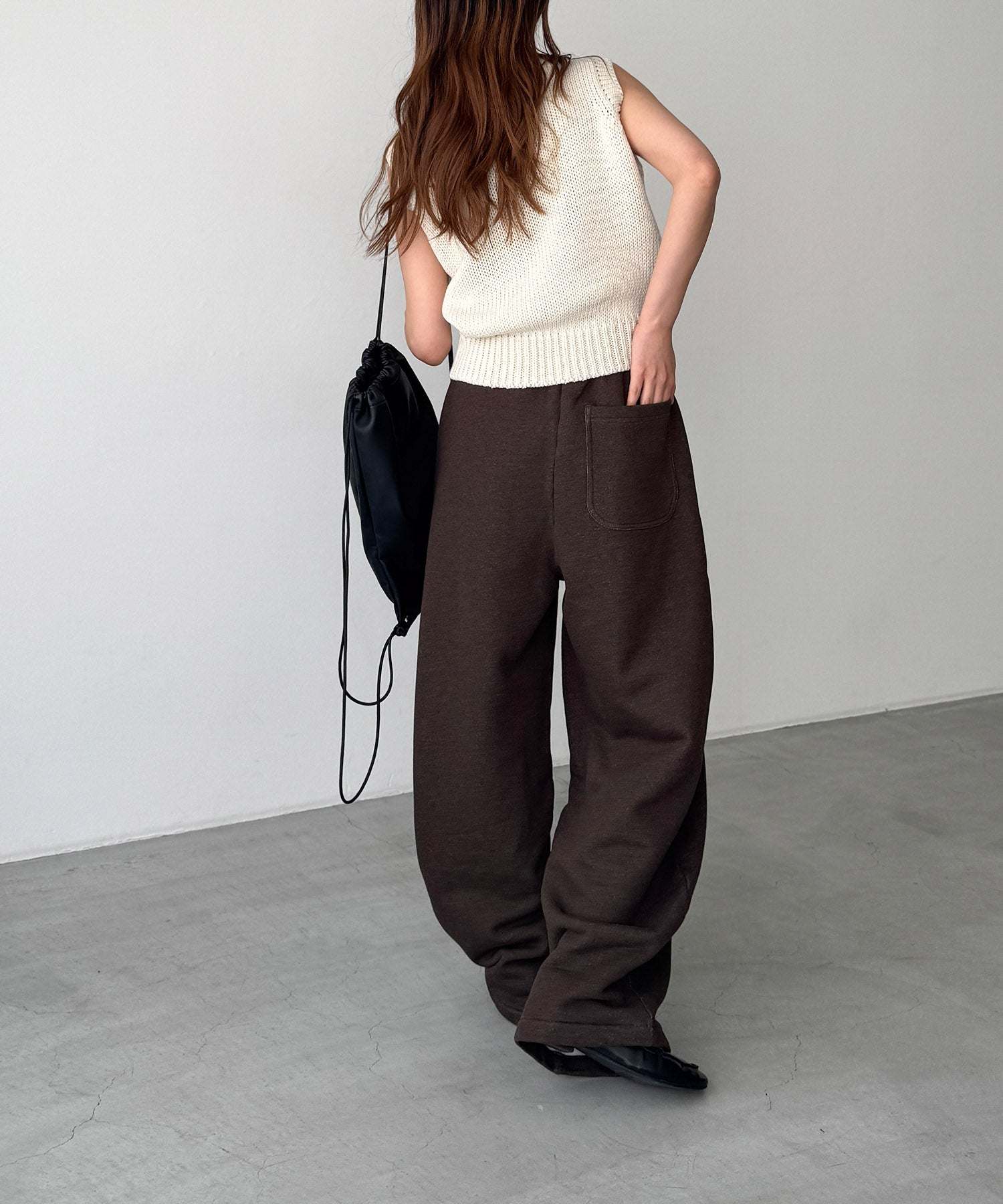 キャナルジーン CANAL JEAN choice_cnl / SEIRTAND スウェットカーブパンツ 裏起毛 (ブラウン) ブラウン