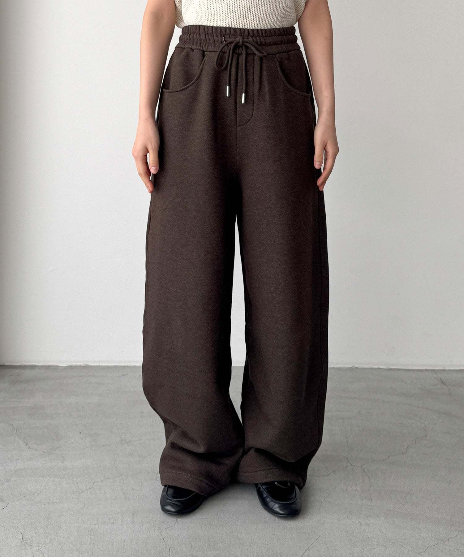 キャナルジーン CANAL JEAN choice_cnl / SEIRTAND スウェットカーブパンツ 裏起毛 (ブラウン) ブラウン