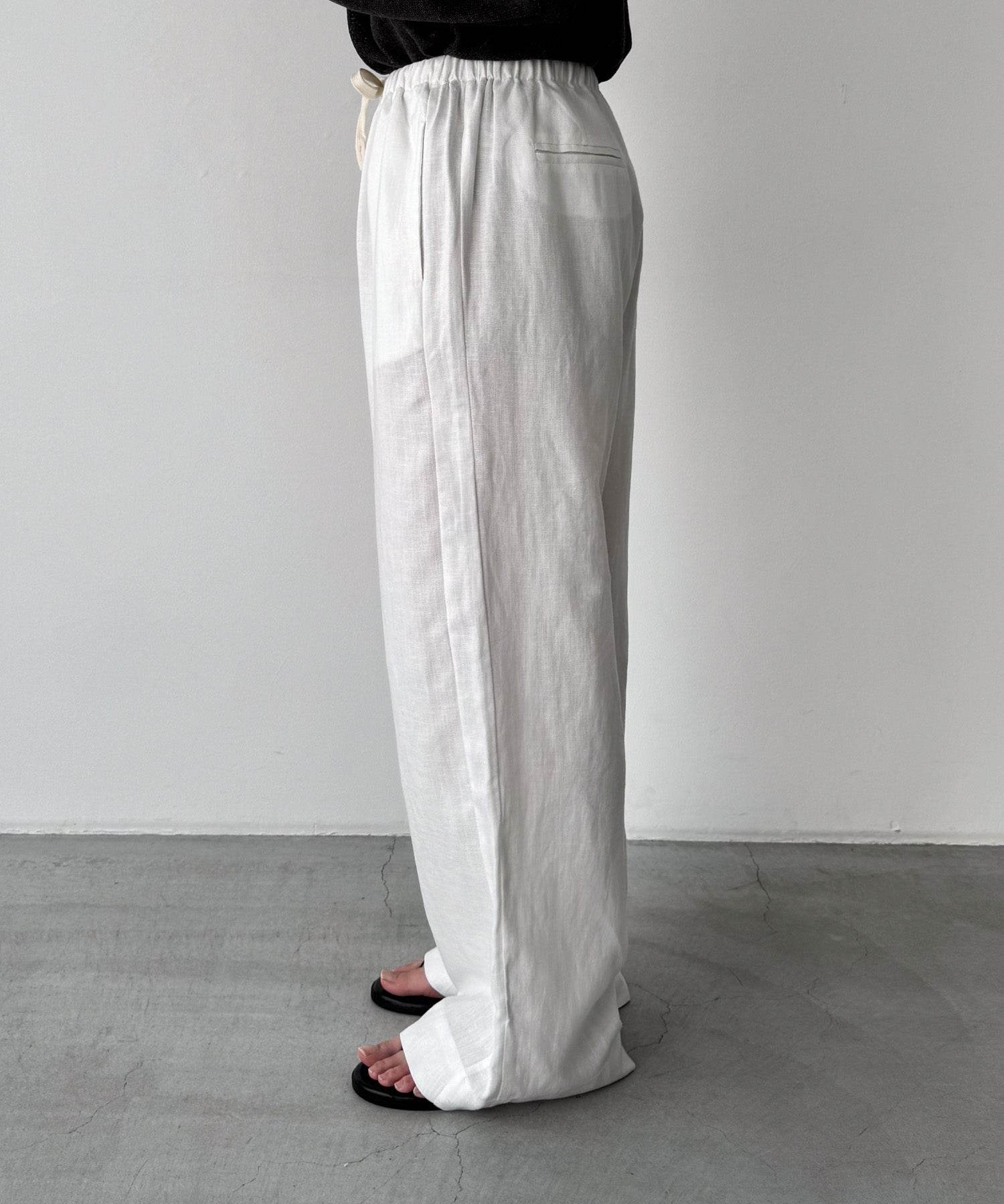 キャナルジーン CANAL JEAN El mar リネンイージーパンツ (ホワイト) ホワイト