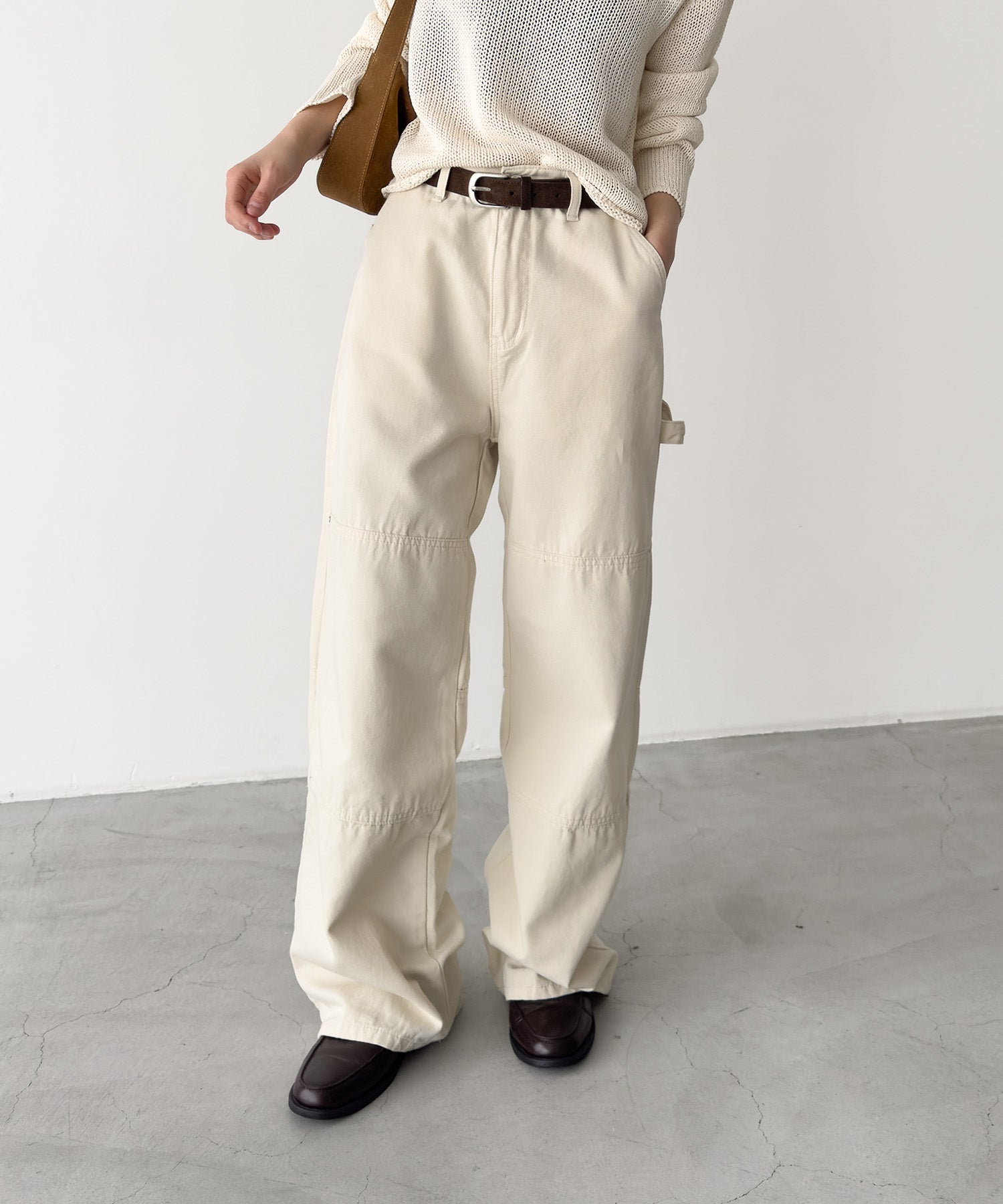 キャナルジーン CANAL JEAN El mar キャンバスダブルニーパンツ (クリーム) クリーム