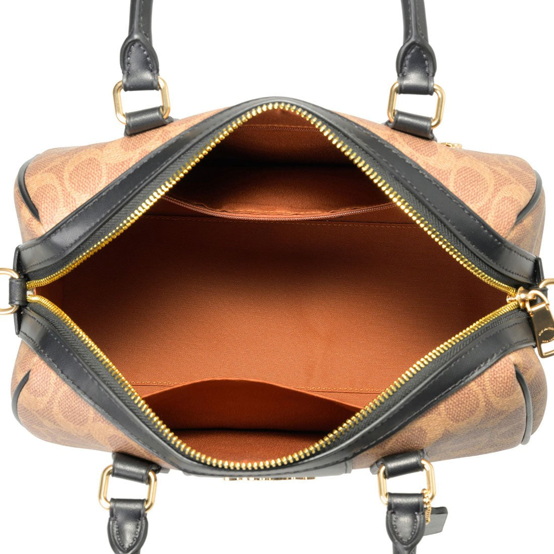 COACH COACH 手提包 簽名 帆布 低安 藍色手提包 CW376 IMQRX TAN/BLACK