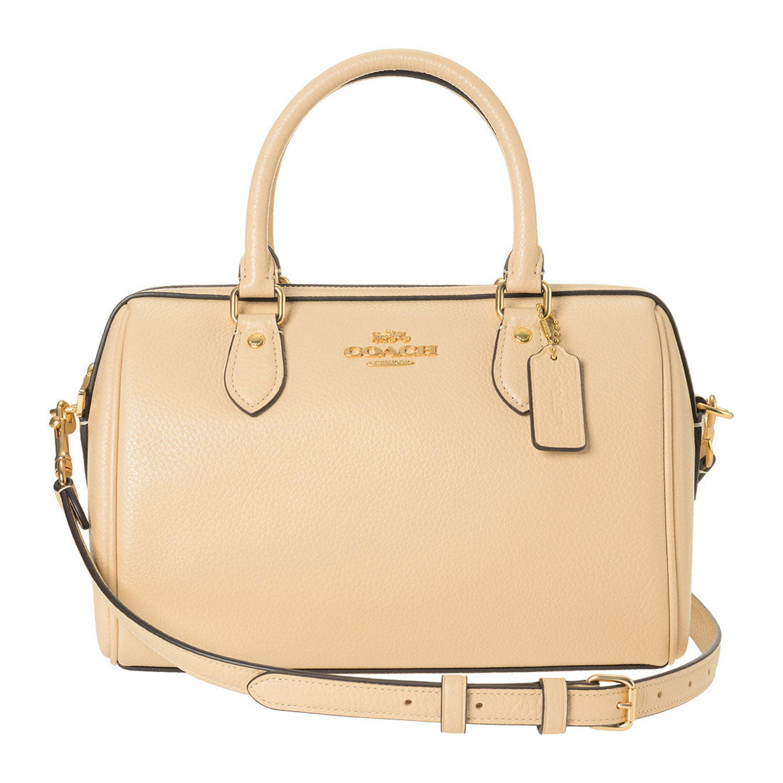COACH COACH Handbag Refined Pebble Leather Rowan Satchel CV962 IMIVO IVORY