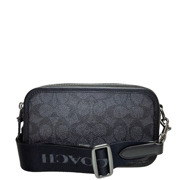 コーチ COACH ショルダーバッグ シグネチャー ワイアット クロスボディ (チャコール×ブラック) チャコール×ブラック
