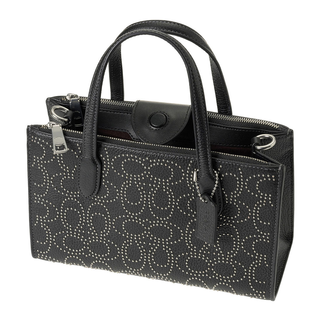 COACH COACH Shoulder Bag Signature Rivet Nina Small Tote Bag CX266 SVBK BLACK
