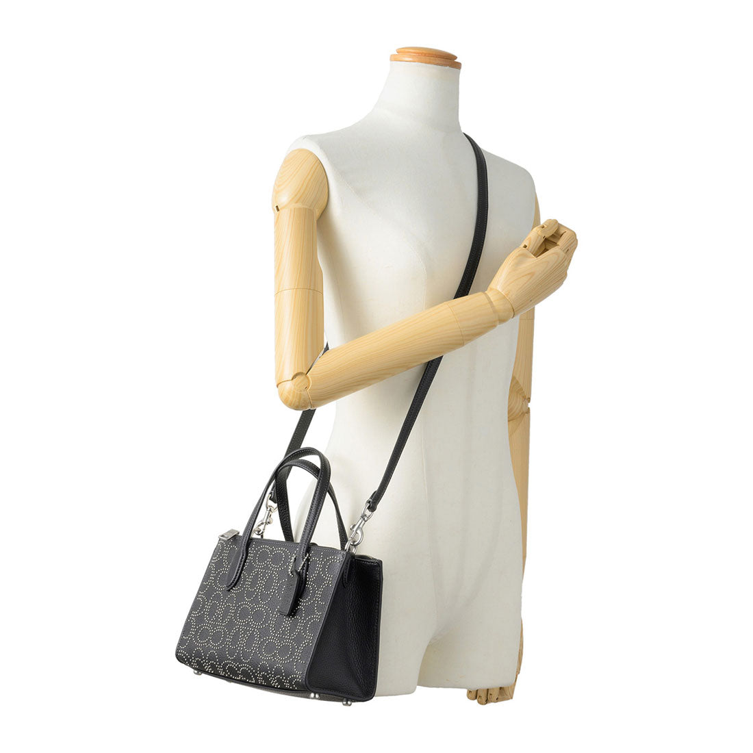 COACH COACH Shoulder Bag Signature Rivet Nina Small Tote Bag CX266 SVBK BLACK