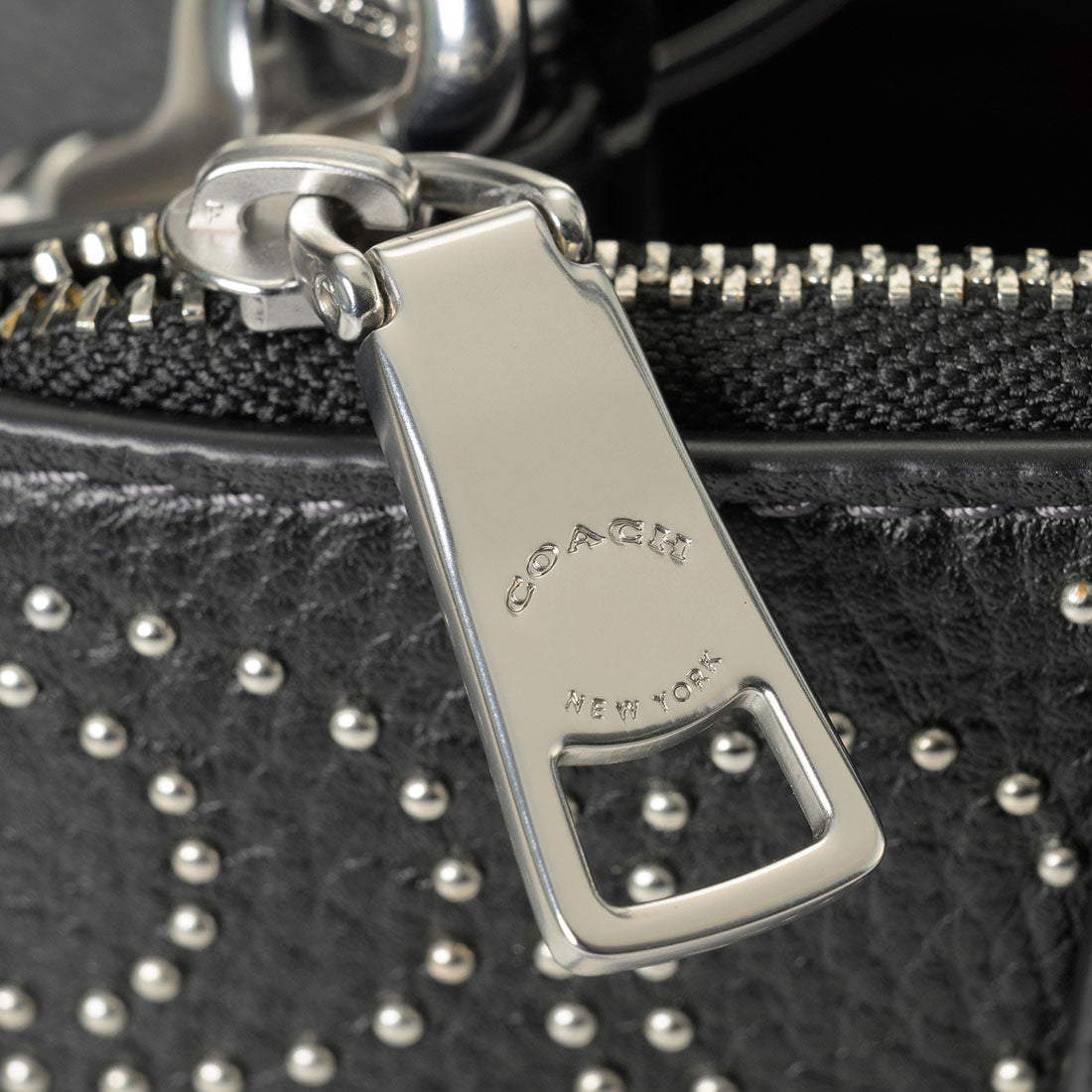 COACH COACH Shoulder Bag Signature Rivet Nina Small Tote Bag CX266 SVBK BLACK
