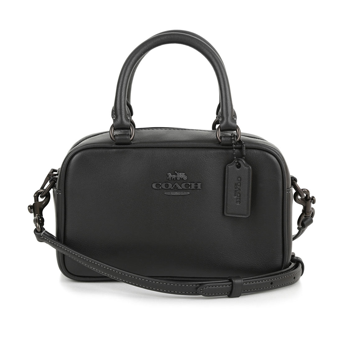 COACH COACH Shoulder Bag Smooth Calf Leather Satchel Crossbody CT776 JIBLK BLACK