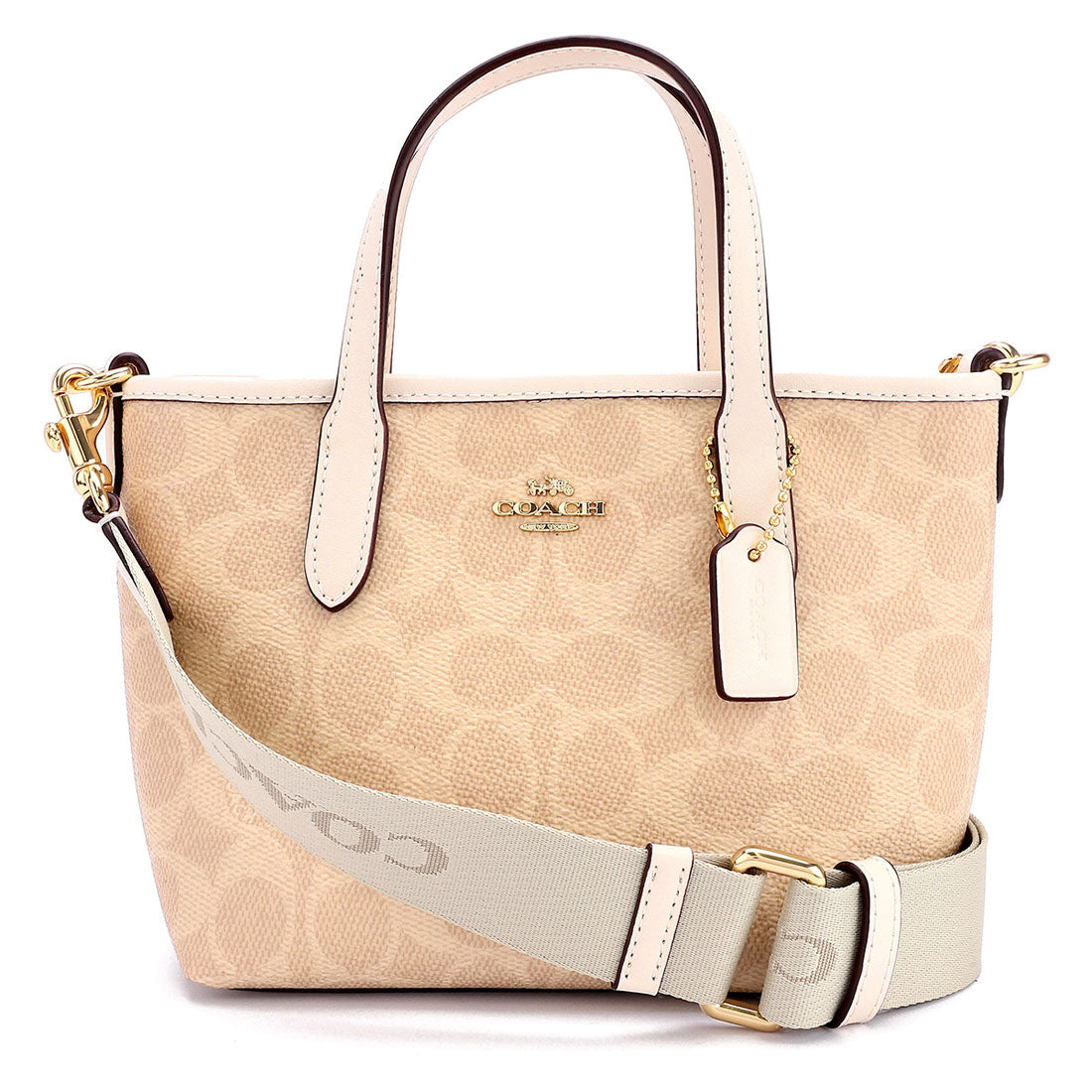 コーチ COACH ショルダーバッグ シグネチャー キャンバス シティ ミニ トート バッグ CW032 IMXDM SAND/CHALK (サンド/チョーク) サンド/チョーク