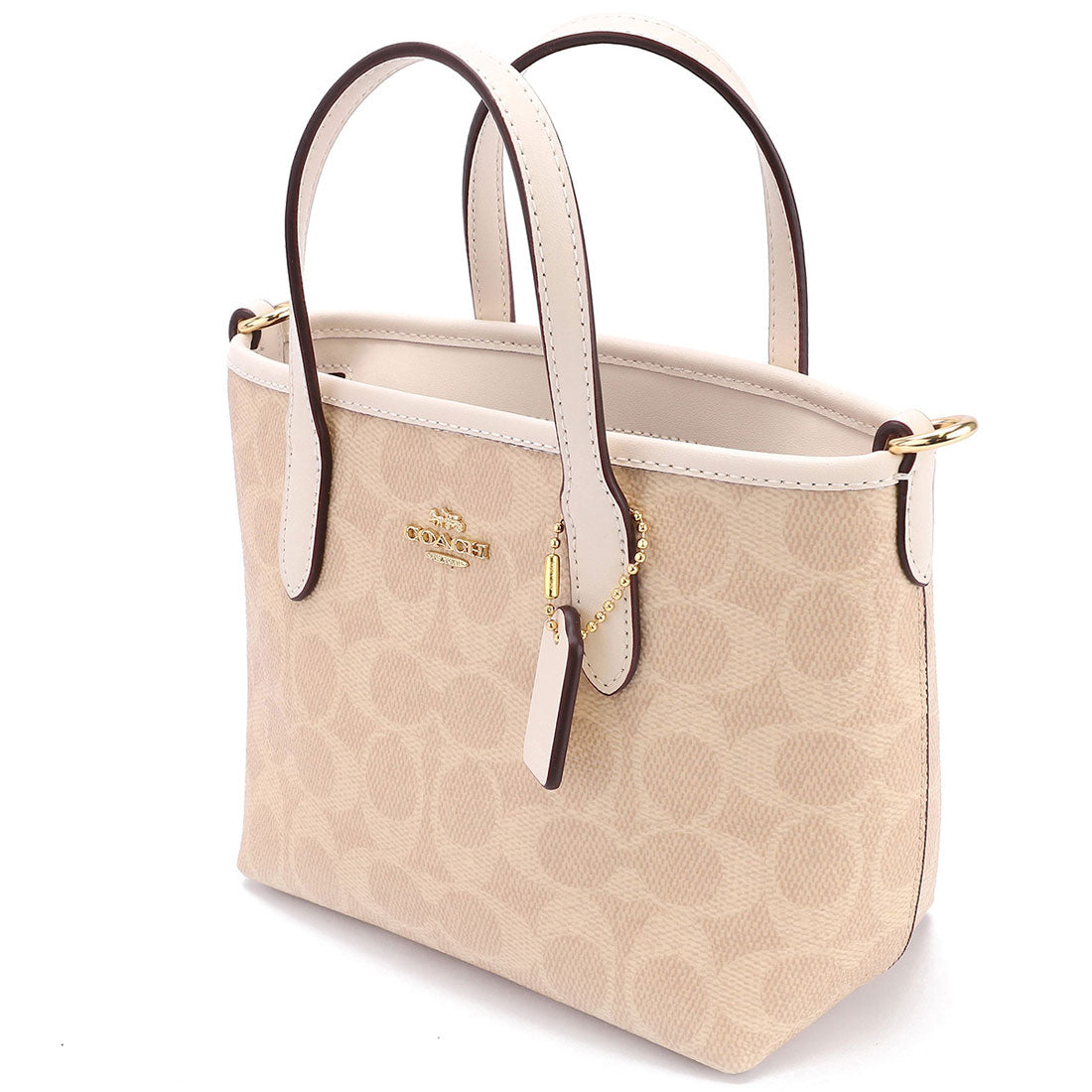 コーチ COACH ショルダーバッグ シグネチャー キャンバス シティ ミニ トート バッグ CW032 IMXDM SAND/CHALK (サンド/チョーク) サンド/チョーク