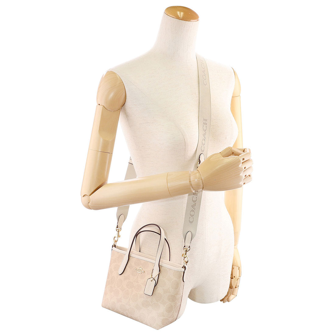 コーチ COACH ショルダーバッグ シグネチャー キャンバス シティ ミニ トート バッグ CW032 IMXDM SAND/CHALK (サンド/チョーク) サンド/チョーク