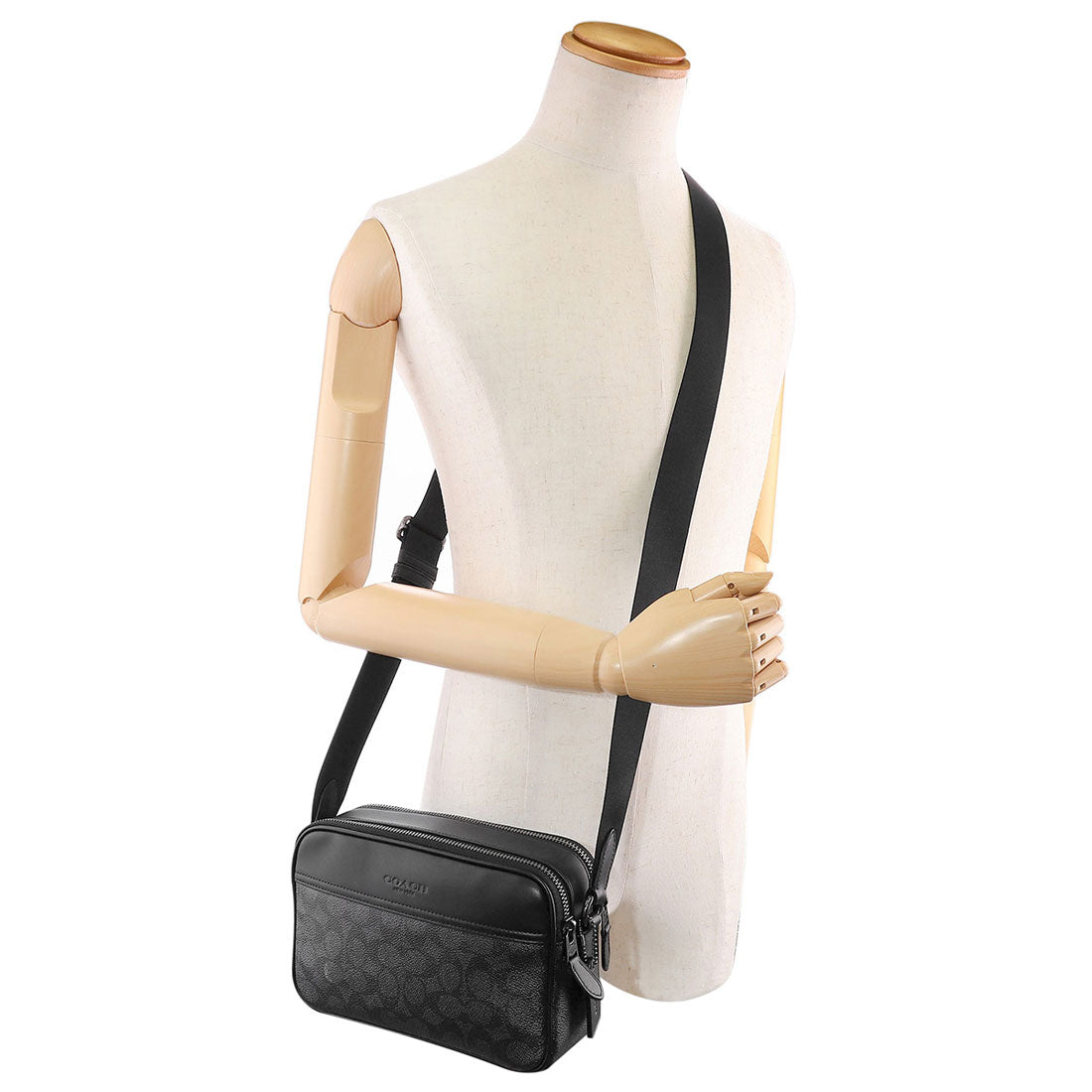 コーチ COACH ショルダーバッグ シグネチャー キャンバス グラハム クロスボディ バッグ CV921 QBMI5 CHARCOAL/BLACK (チャコール/ブラック) チャコール/ブラック