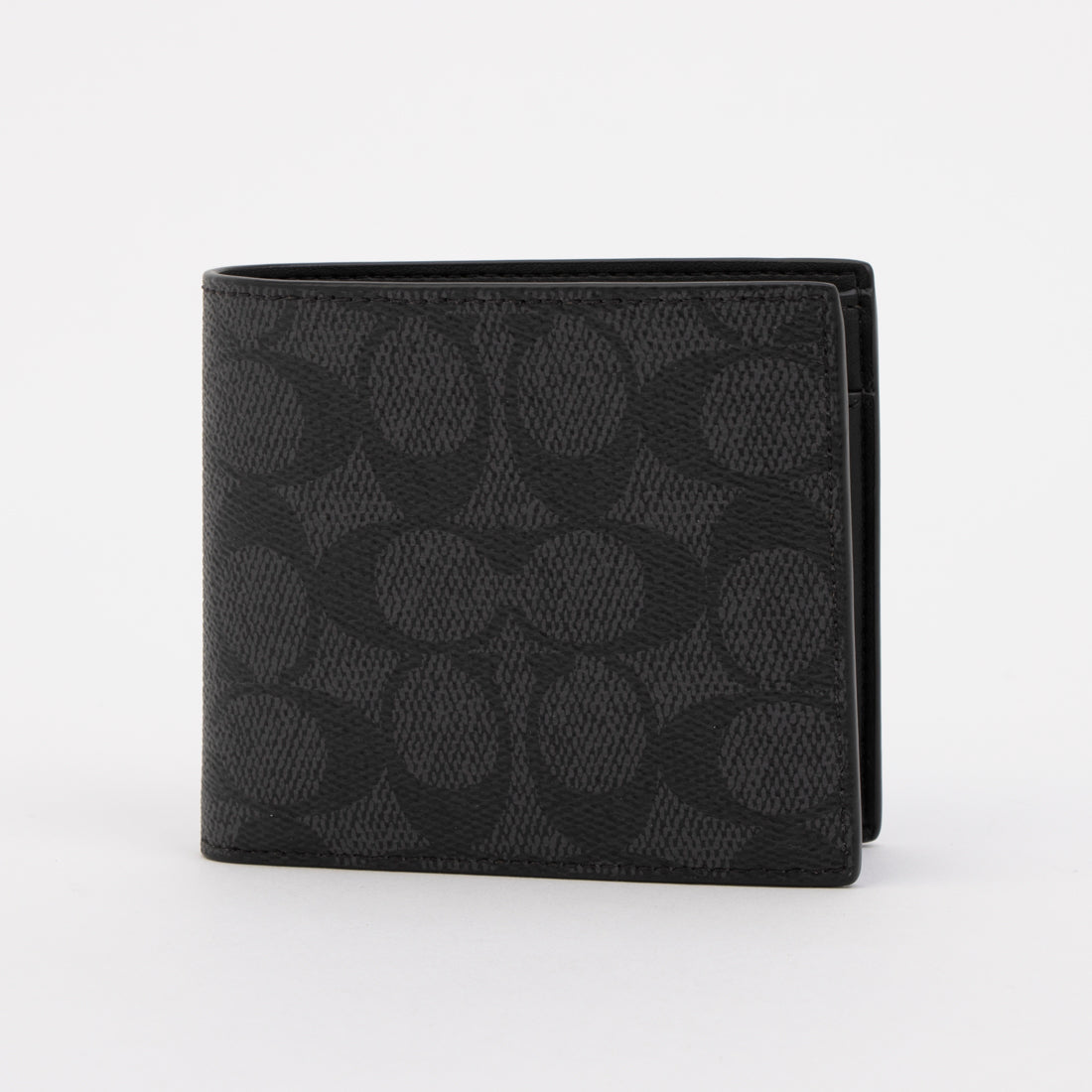 コーチ COACH 二つ折り財布 CY406 コイン ウォレット シグネチャー メンズ (ブラックスモーク/ブラック) ブラックスモーク/ブラック