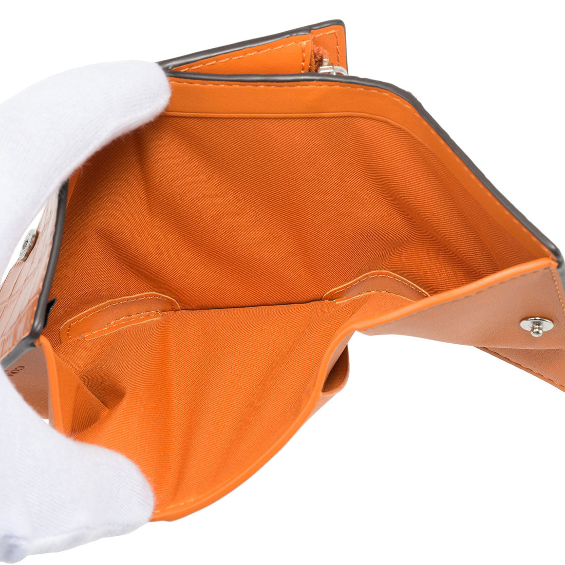 コーチ COACH 3つ折り財布 クロコダイル エンボスド レザー マイクロ ウォレット Micro Wallet CU914 SVS5B WASHED ORANGE (ウォッシュドオレンジ) ウォッシュドオレンジ