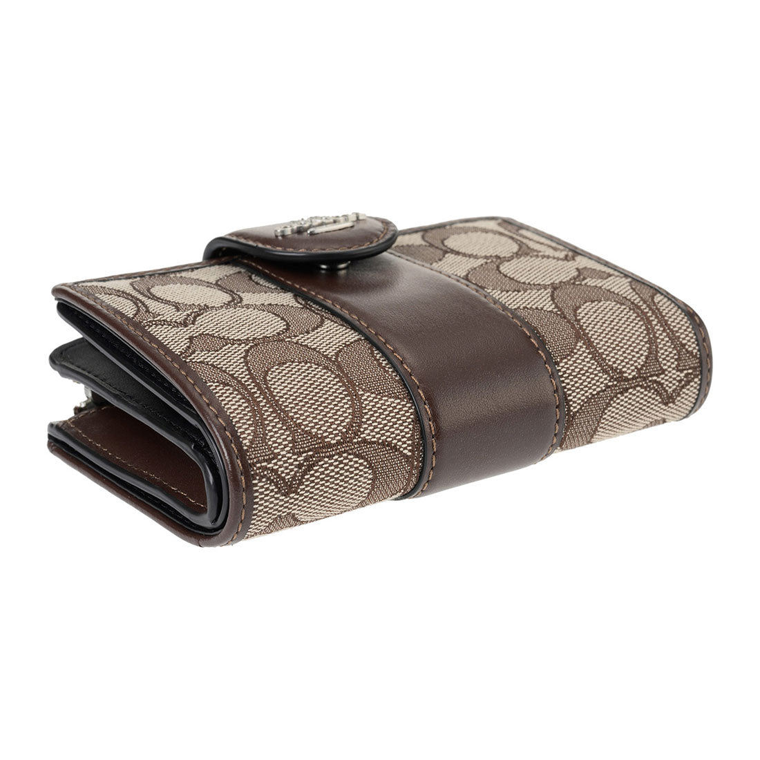 コーチ COACH 2つ折り財布 シグネチャー ジャカード ミディアム コーナー ジップ ウォレット・シグネチャー ジャカード CU987 SVS8S OAK/MAPLE