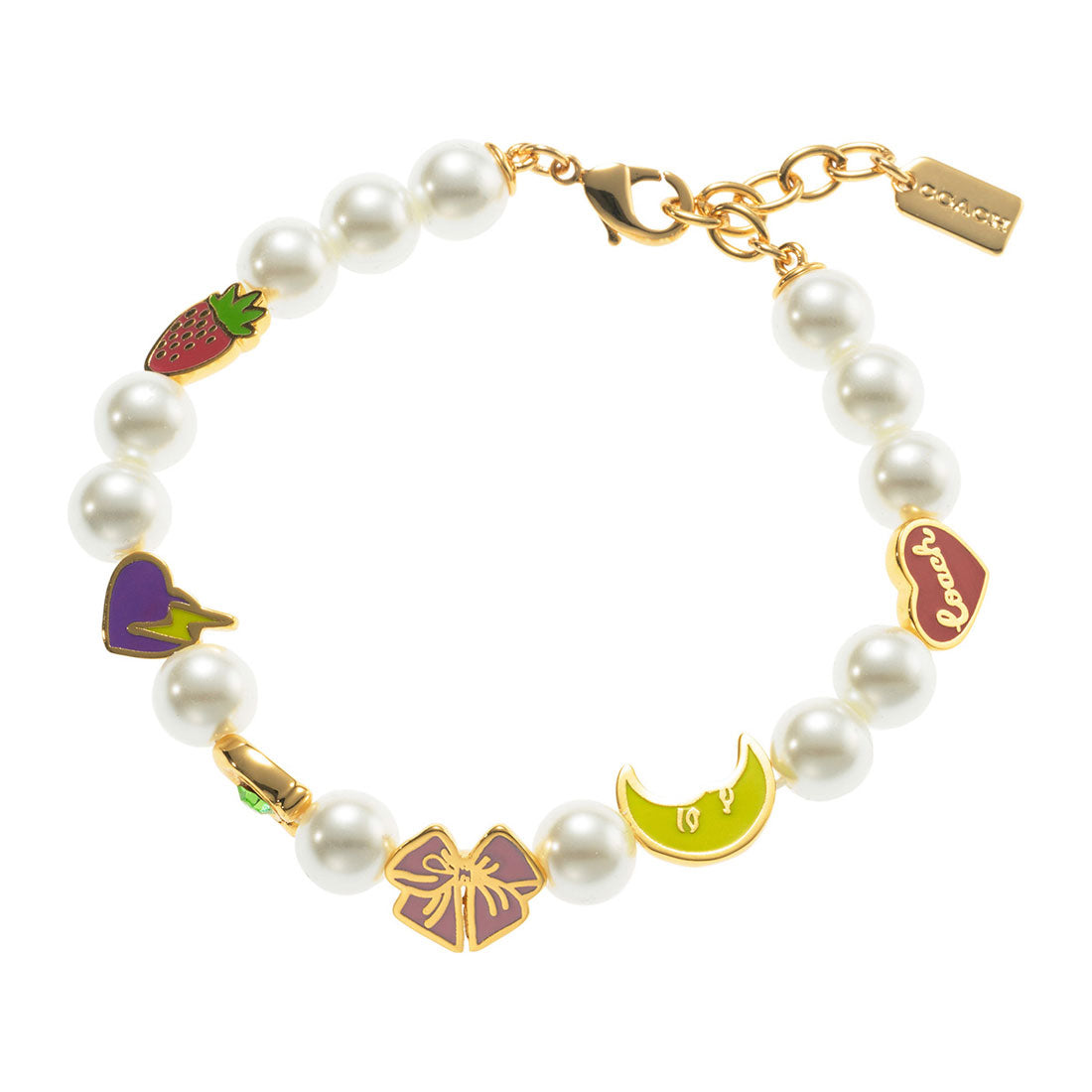 コーチ COACH ブレスレット ハート アンド ムーン PEARL BRACELET CY057 GDMC MULTI