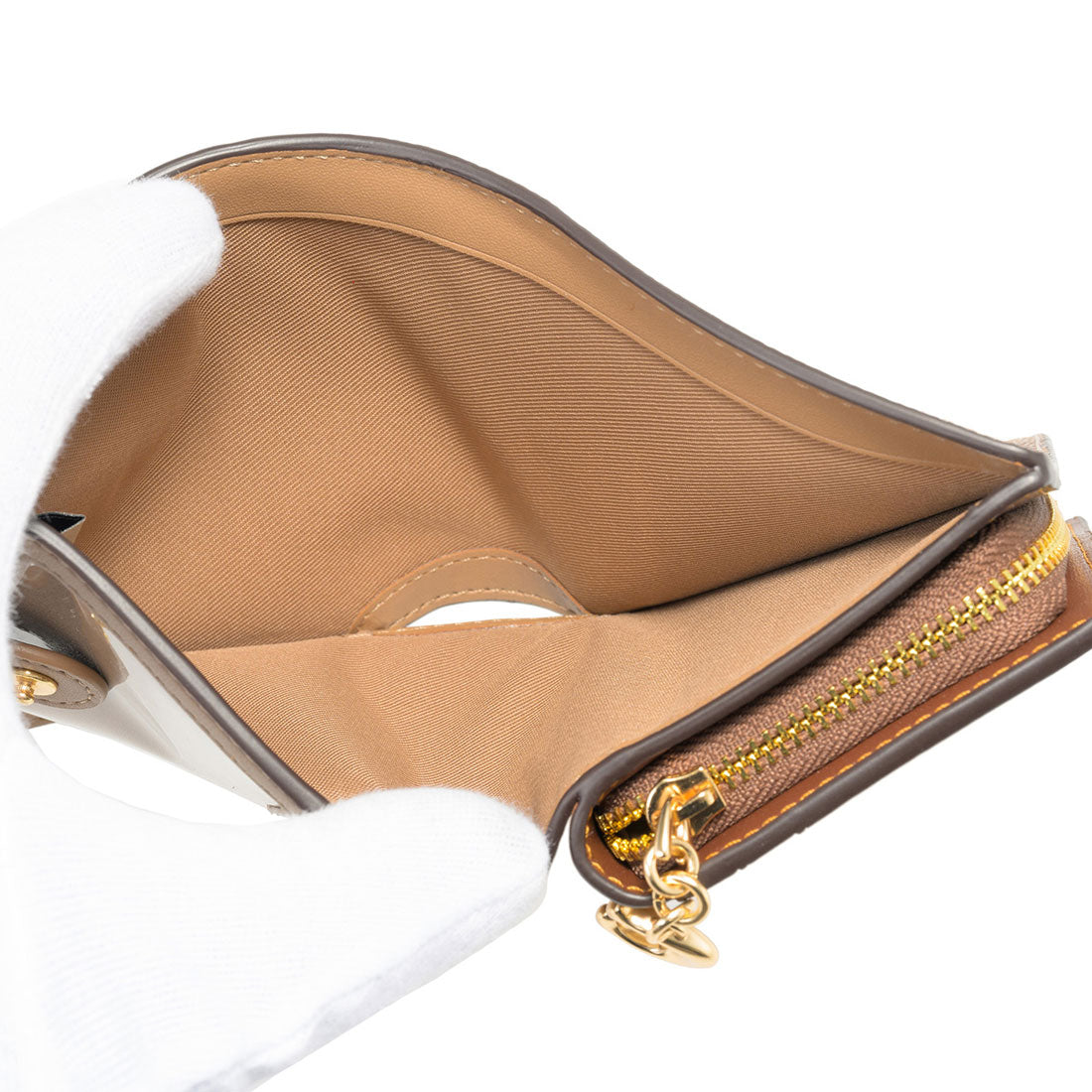 COACH COACH 兩折錢包 簽名 帆布 按扣 錢包 CW789 IMXHE TAN/BROWN