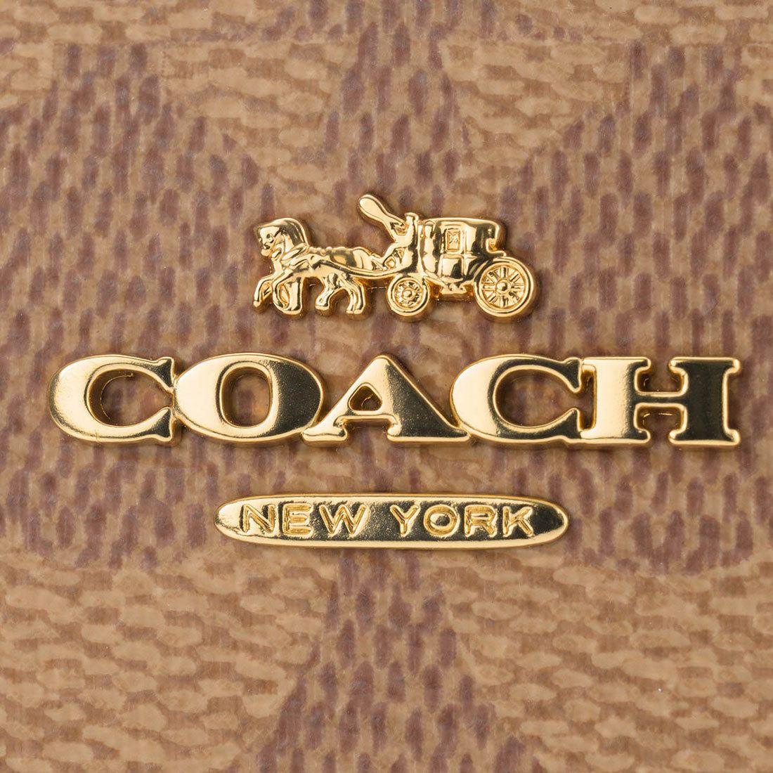 COACH COACH 兩折錢包 簽名 帆布 按扣 錢包 CW789 IMXHE TAN/BROWN