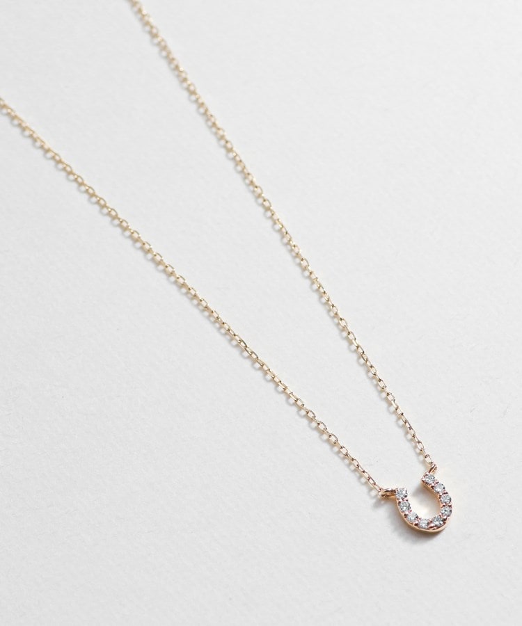 ココシュニック COCOSHNIK K10ダイヤモンド 馬蹄モチーフ ネックレス (イエローゴールド(104)) イエローゴールド(104)