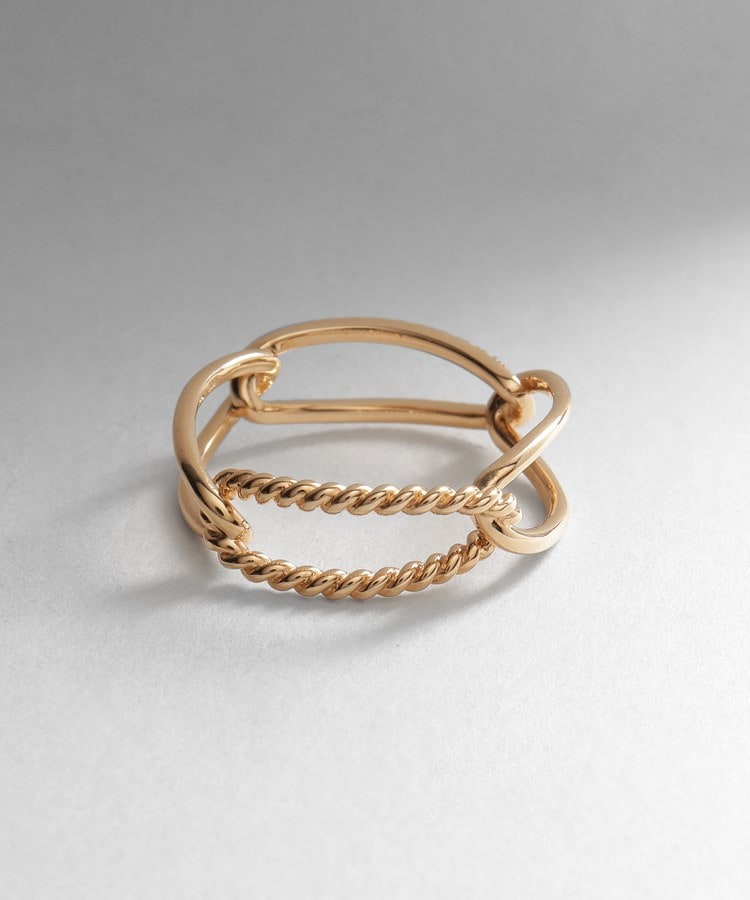 ココシュニック COCOSHNIK ◆K10ダイヤモンド ロープPCチェーン リング (イエローゴールド(104)) イエローゴールド(104)