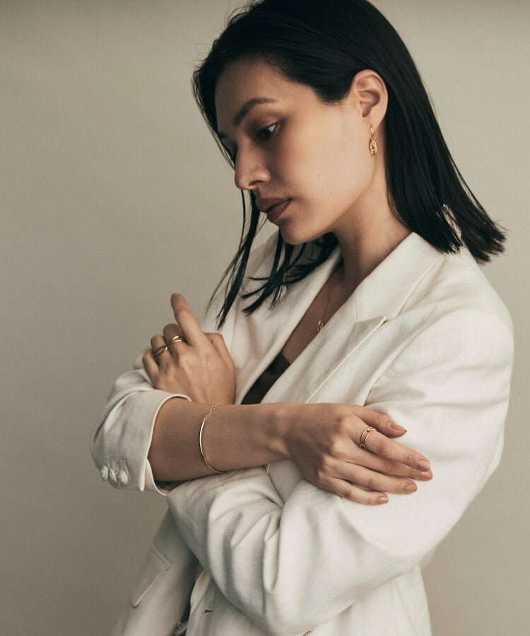 ココシュニック COCOSHNIK ◆K10ダイヤモンド ロープPCチェーン リング (イエローゴールド(104)) イエローゴールド(104)